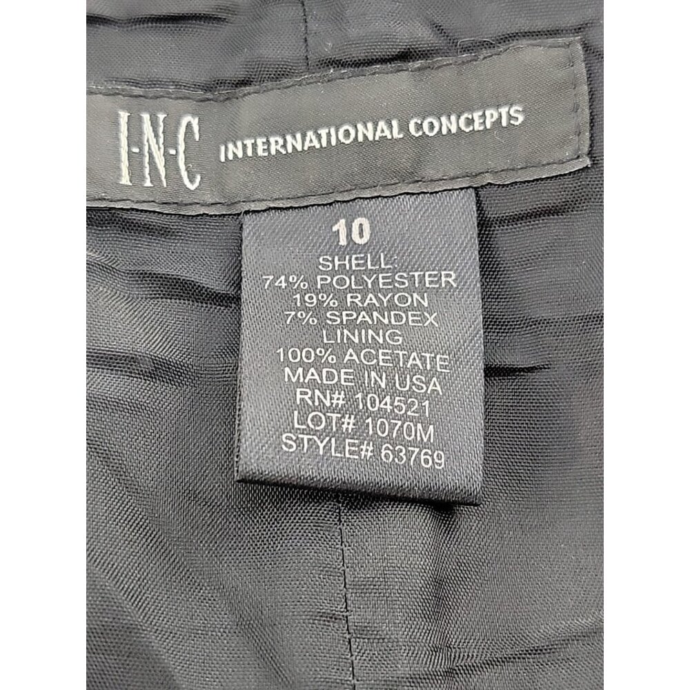 INC International Concepts Black Gold Embroidered Pleated Skirt Sz 10 Bubble - Picture 2 of 8